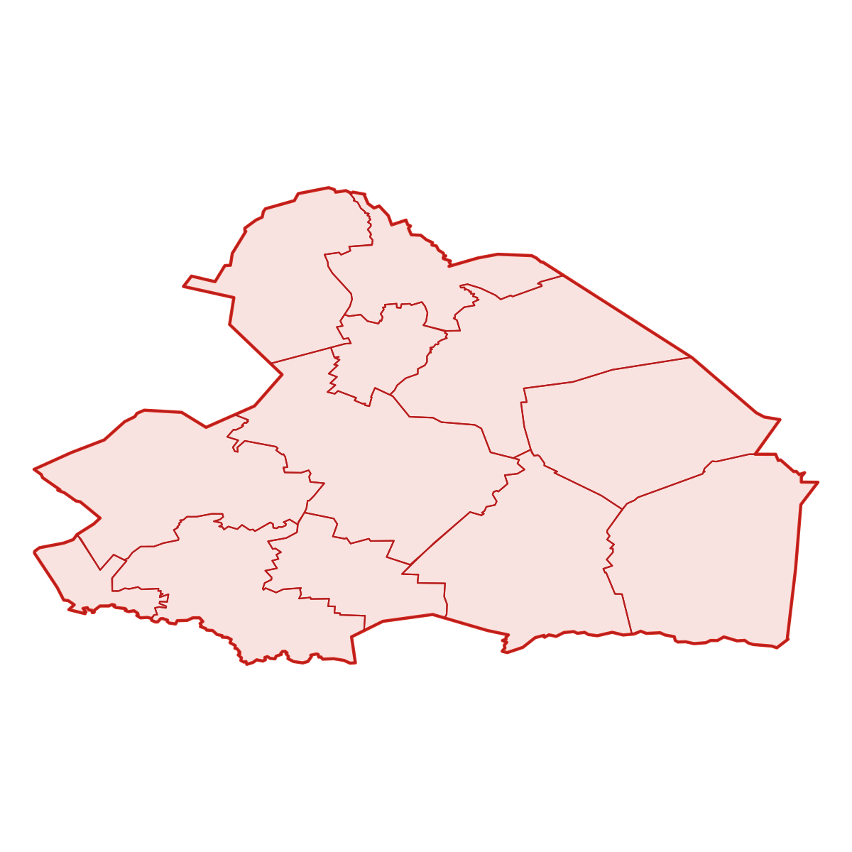 Map of Drenthe with municipalities