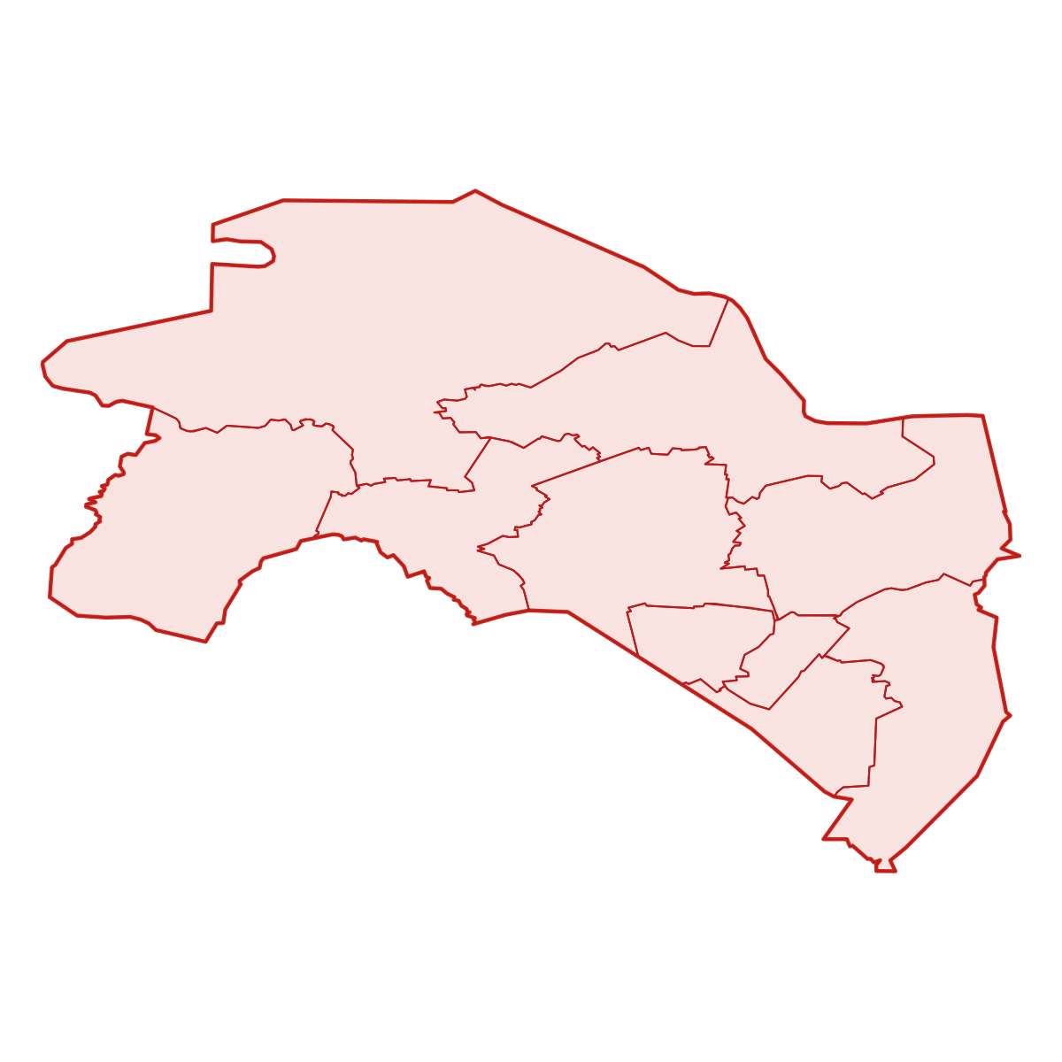 Map of Groningen with municipalities