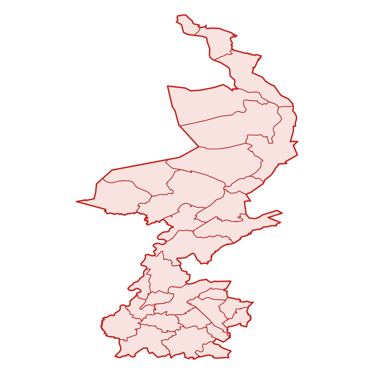 Kaart van Limburg met gemeenten