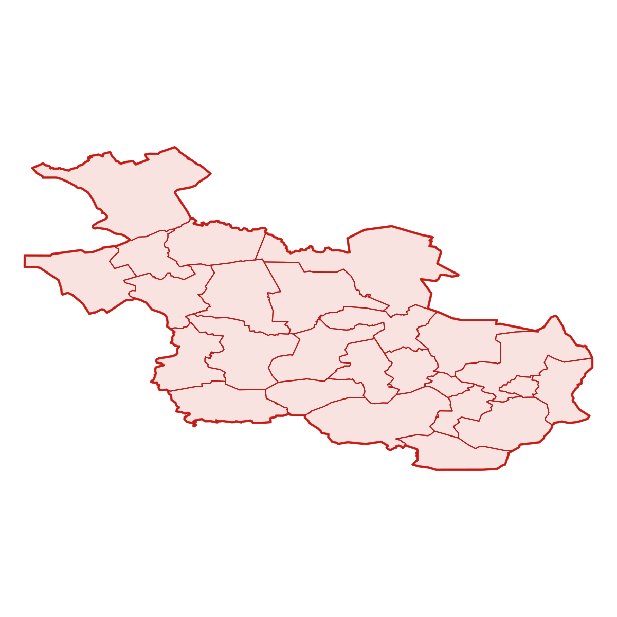 Map of Overijssel with municipalities