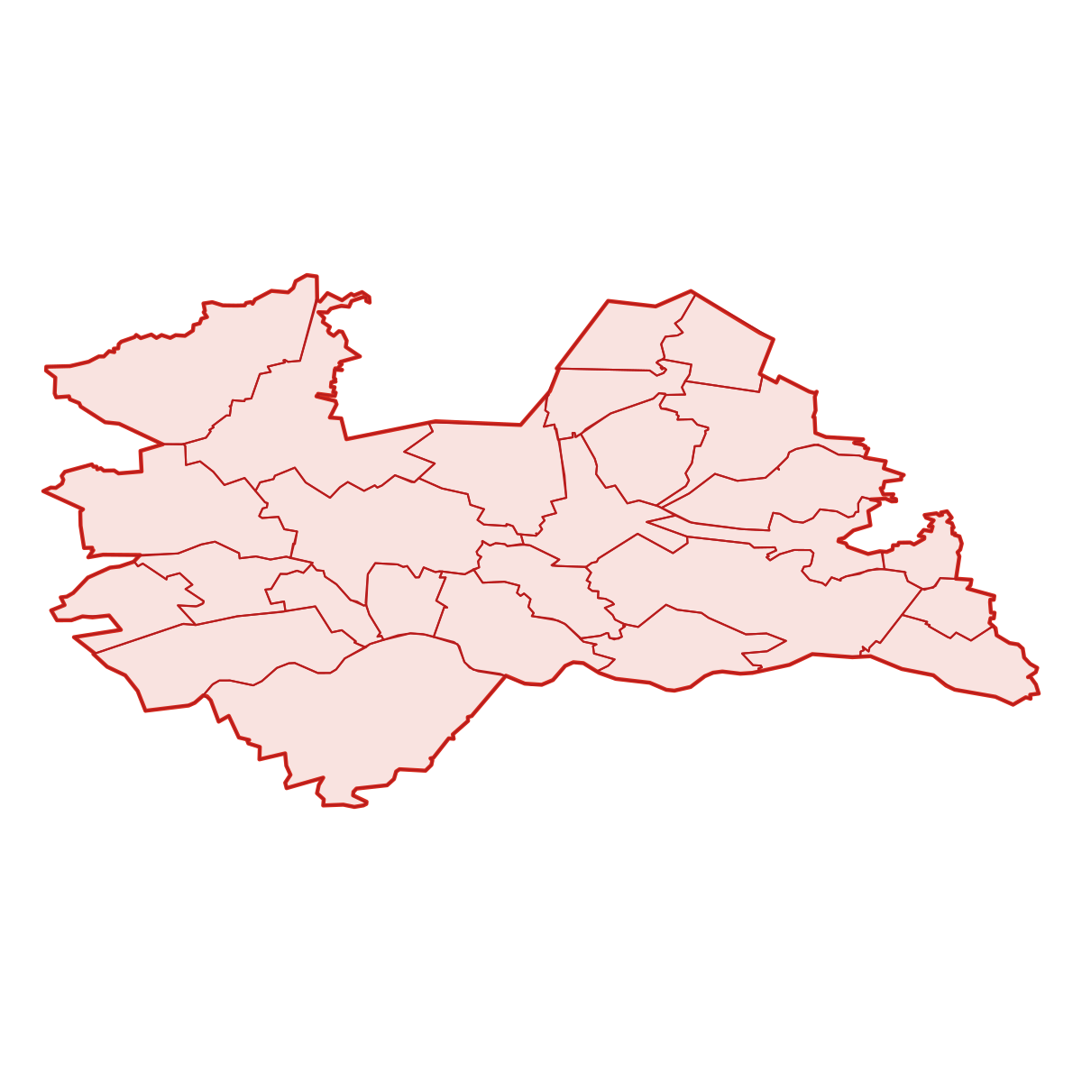 Map of Utrecht with municipalities